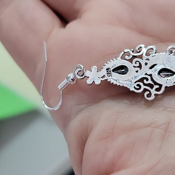 Sterling Silver Topaz Drop Earrings, S925 - Picture 5 of 6